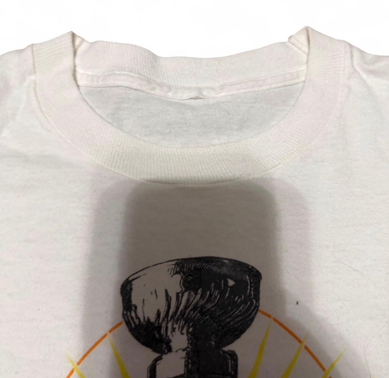 1991 Stanley Cup Champion Penguins T-shirt - white and orange cotton tee hockey