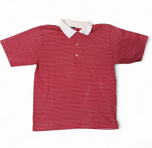 Vintage 80s Red / White Stripped Polo