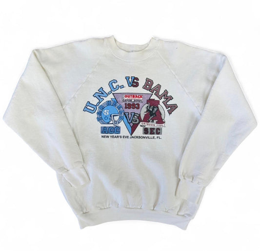 Vintage 1993 UNC vs Bama crewneck sweatshirt in white sportswear