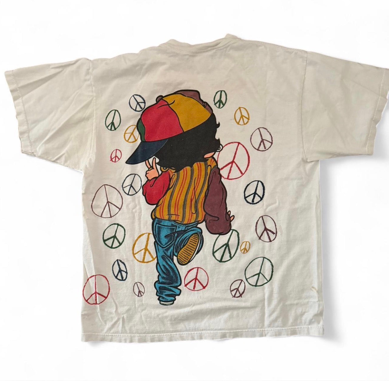 Vintage 90s Betty Boop Peace All Over hip hop t-shirt