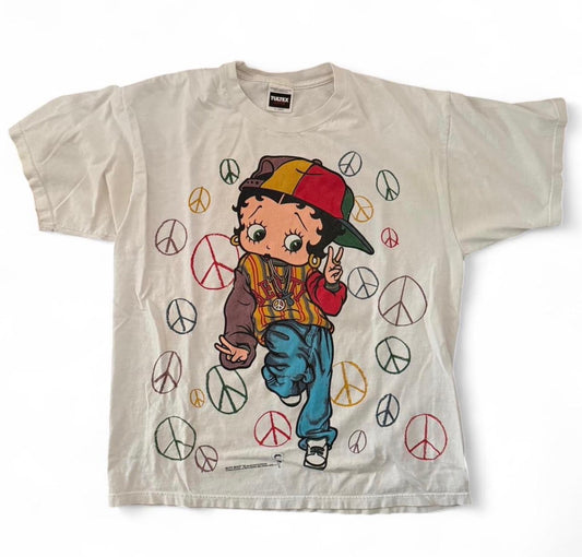 Vintage 90s Betty Boop Peace All Over hip hop t-shirt