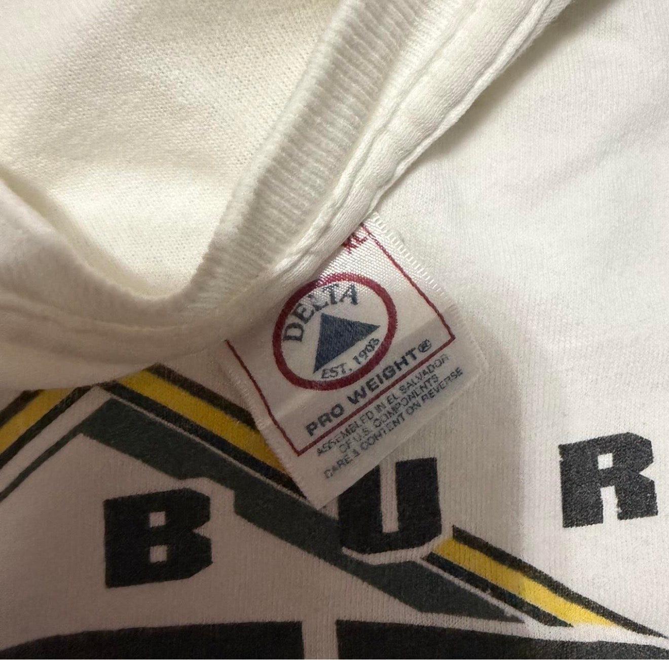 1990s Pittsburgh Steelers single stitch white and yellow cotton t-shirt
