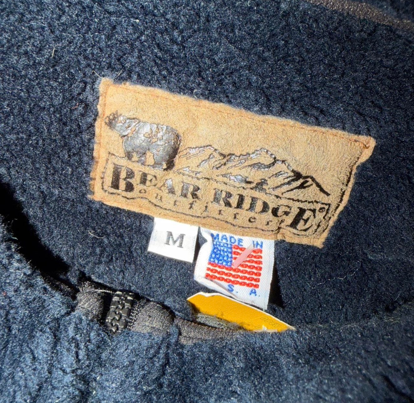 Vintage Bear Ridge Wolf Fleece Zip Up