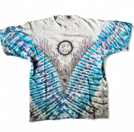 Vintage 90a Liquid Blue Crystals T-shirt