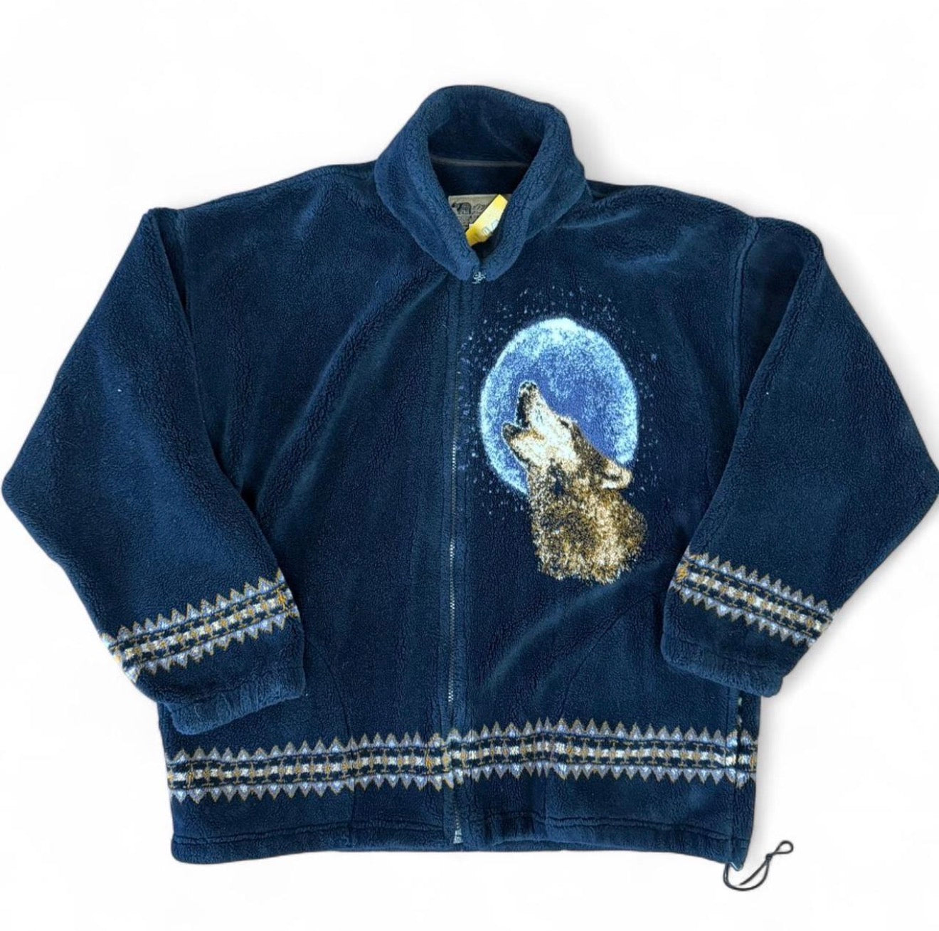 Vintage Bear Ridge Wolf Fleece Zip Up