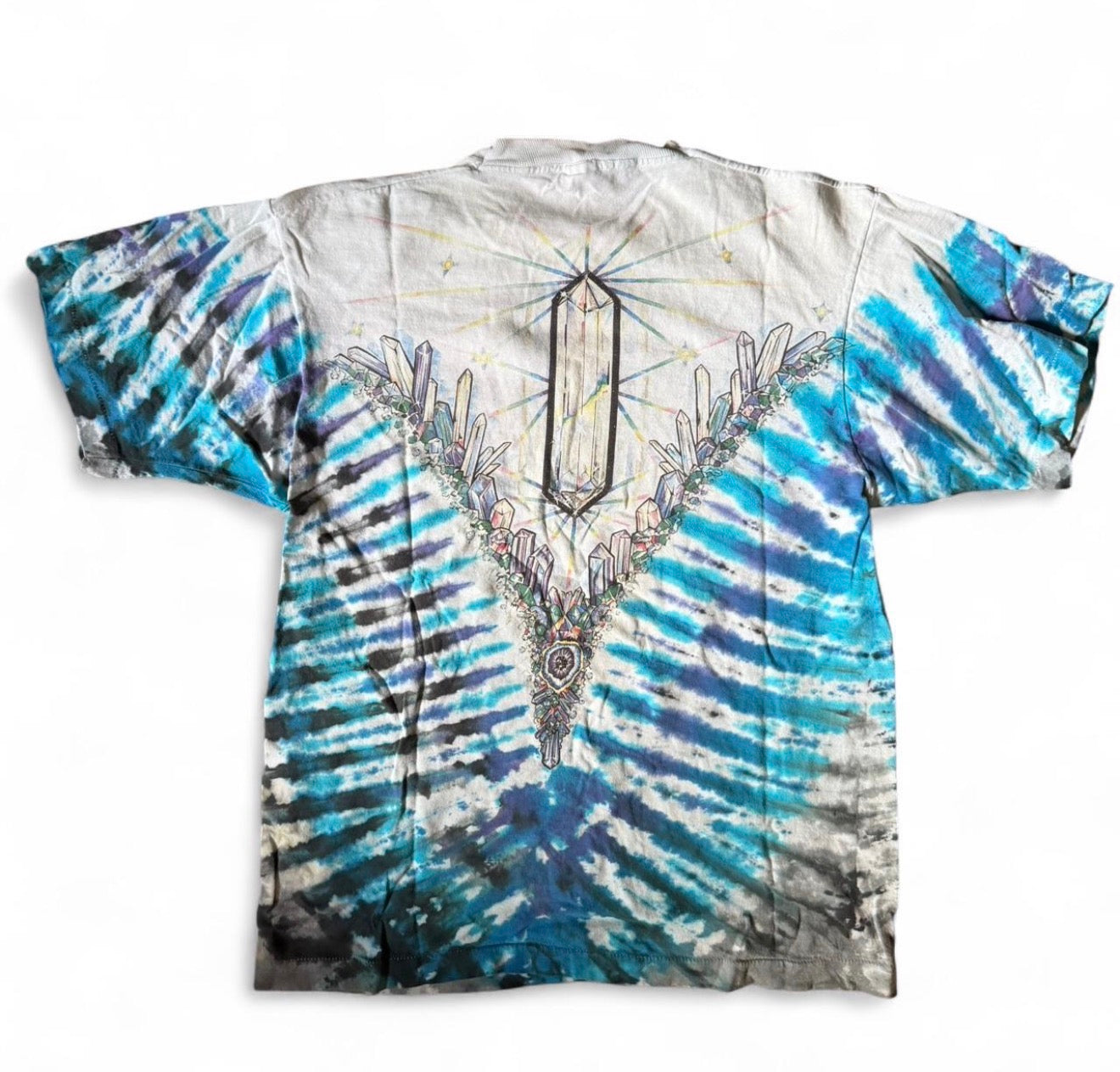 Vintage 90a Liquid Blue Crystals T-shirt