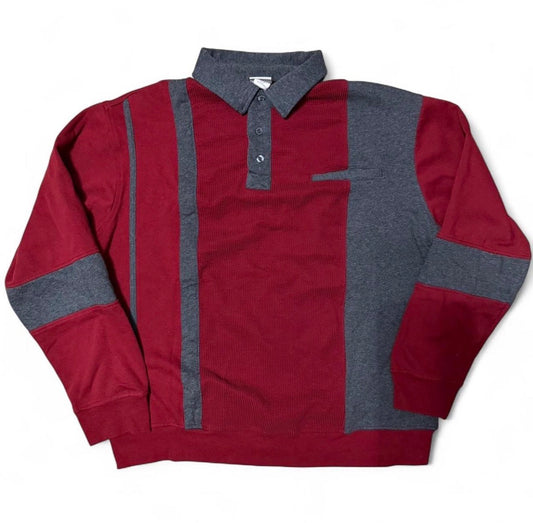 Two Pullover Haband Casual Joe Men's Long Sleeve Polo Shirt