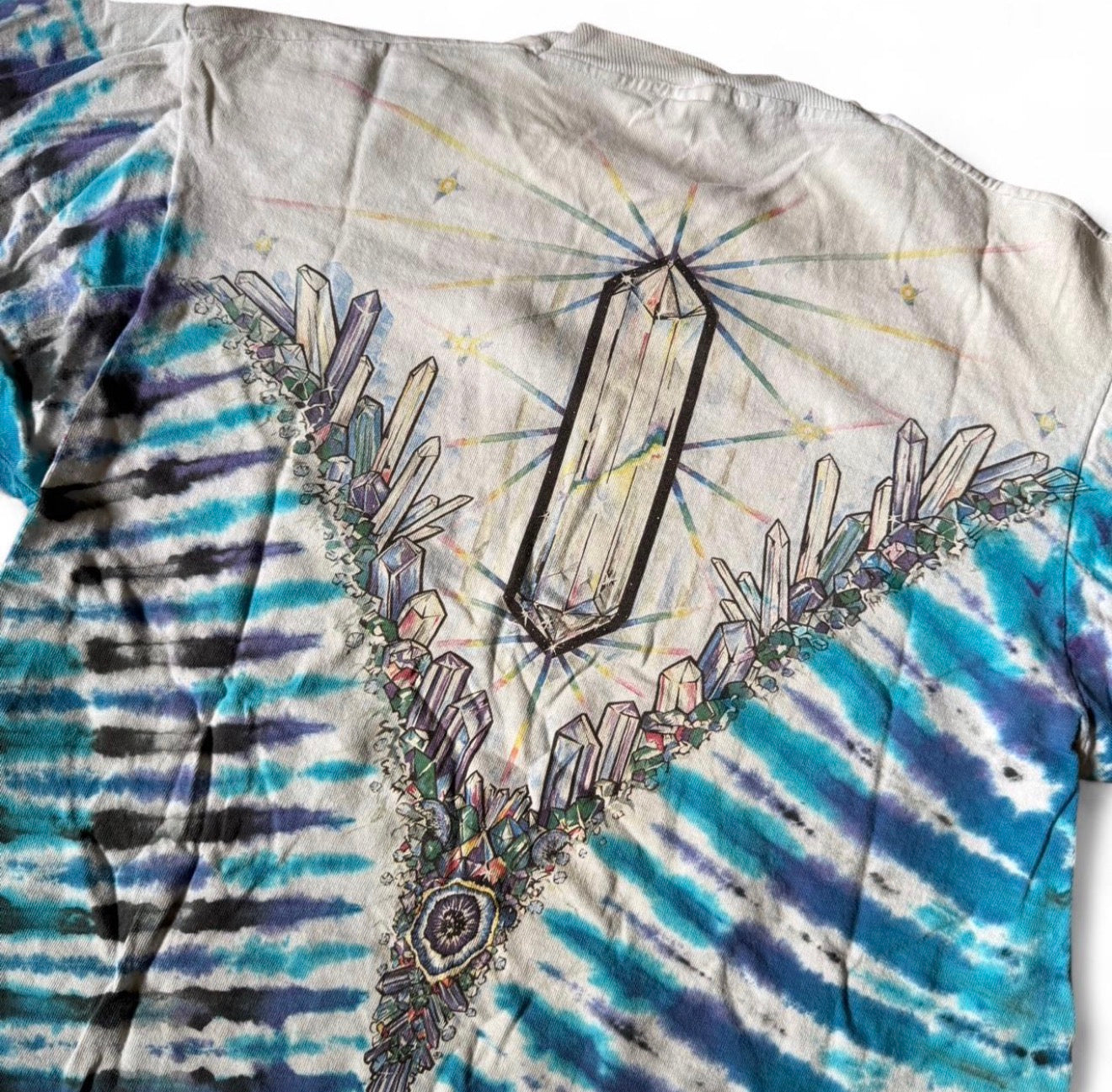 Vintage 90a Liquid Blue Crystals T-shirt