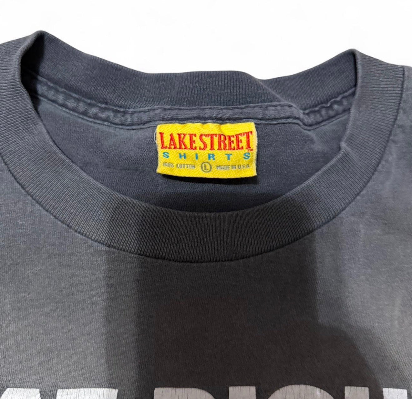 Black cotton "Eat Right, Exercise, Die Anyway" T-Shirt vintage lake street