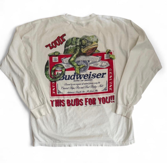 Vintage 90s Budweiser Beer Long Sleeve Shirt