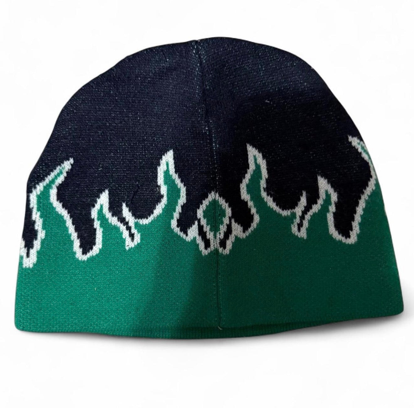 Grappler Green Flame Skully Beanie